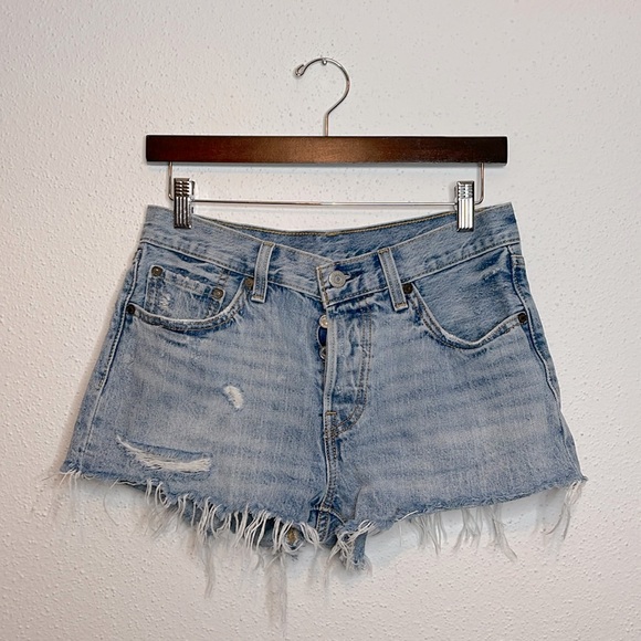 Levi's Pants - Levis 501 Distressed Jean Buttonfly Shorts Size 27